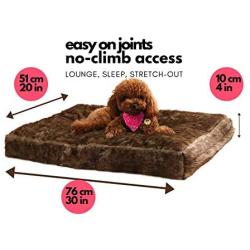 Millie Mats Pet Bed Plush Faux Fur Bed for Small & Medium Size Dog, Puppy or Cat. Use as Crate Bed. Washable Removable Cover for Easy Clean. Soft, Warm & Luxurious for stretchers & Belly Loungers.