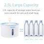 Cat Water Fountain Pet Water Dispenser 2.5L/84oz Large Capacity Super Quiet Circulating Drinking Water with 3 Filters 1 Mat for Dog Kitty Stay Healthy and Hygienic