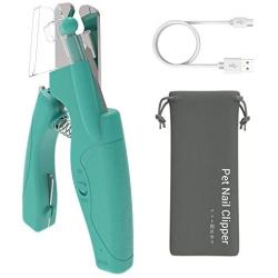 Pet Nail Clippers,Dog Nail Clippers with LED Light and USB Charging，Cat Pet Nail Clippers with Sharp Blades and Hidden Nail File/Nail Collector to Avoid Over Cutting,Suitable for Dogs and Cats