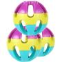XIHONGSHIR Bell Balls Toys, Rainbow Balls, Dog Toys Balls, Nontoxic Bite Resistant, Exercise Game Ball, Hollow Toy Ball, 3Pack, Medium,Tricolor,7.5cm