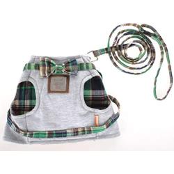 通用 Plaid Bowtie Stylish Cute Pet Vest Tuxedo Bow-tie Small Medium Cat & Dog Puppy Harness with Leash Set Adjustable Soft Pet Vest Harness for Walking