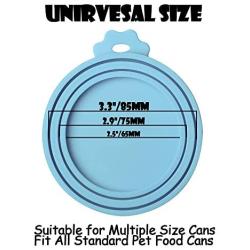 ISKM Pet Food Can Cover Universal Silicone Cat Dog Food Can Lids 1 Fit 3 Standard Size BPA Free FDA Food Grade & Dishwasher Safe Blue …