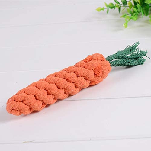 QERNTPEY Dog Pet Molar Bite Toy Chew Pet Toy Cotton Rope Woven Carrot Dog Molar Stick for Boring Pet Rope Dog Toy Bite Clean Teeth Bite Large Size Cartoon Pet Toy Teeth Cleaning Training