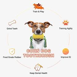 Qxyang Dog Chew Toys for Aggressive Chewer Teeth Cleaning Dog Toothbrush Toys with Cotton Rope Indestructible Interactive Durable Dog Toys for Medium Small Breed