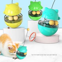 ocijf179 Cat Teaser Feeder Ball Cat Kitten Funny Tumbler Slow Eating Food Leak Dispenser Feeder Ball Teaser Toy - Blue