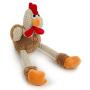 goDog Checkers Skinny Rooster With Chew Guard Technology Tough Plush Dog Toy,Brown, Large