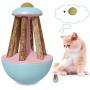 Bihuo Cat Tumbler Toy, Interactive Teaser Toys with Catnip Ball and Silvervine Stick Kitty Chew Toothbrush Molar Tools for Kitten Teeth Cleaning Dental Care with Catmint