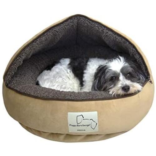Floppy Ears Design Microfiber and Fleece Hooded Pet Bed