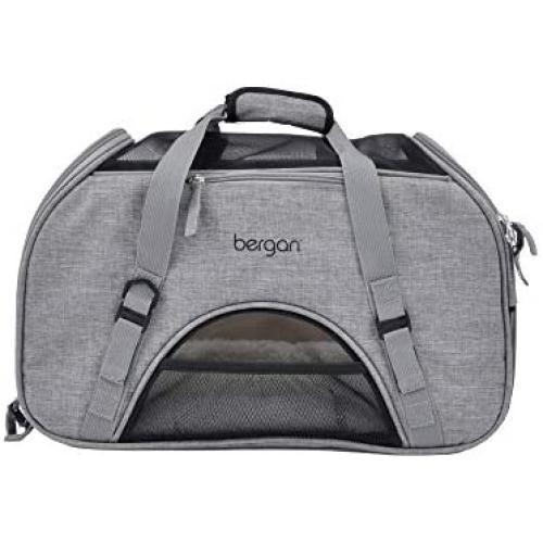 Bergan Comfort Carrier for Pets, Grey, Large 19''L x 10''W x 13''H (88919)