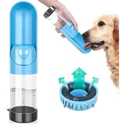 TSYMO Dog Water Bottle - Leak Proof Portable Puppy Water Dispenser with Activated Carbon Filter & Foldable Drinking Feeder for Pets Outdoor Walking, Hiking, Travel, BPA Free (10 Oz)