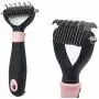snailmon Double Sided Pet Dematting Rake Comb,6+11 Teeth,Professional Undercoat Rake Brush for Dogs & Cats, Blue/Pink (Pink) snailmon Double Sided Pet Dematting Rake Comb,6+11 Teeth,Professional Undercoat Rake Brush for Dogs & Cats, Blue/Pink (Pink)