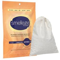 SMELLEZE Reusable Mothball Smell Removal Deodorizer Pouch: Rids Chemical Odor Without Scents in 150 Sq. Ft.