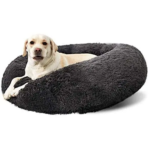 Dog Bed for Large Dogs Chew Proof,Medium Dog Bed Durable Machine Washable Dog Bed Square, Comfortable Fleece Puppy Dog Bed Medium Small, Grey