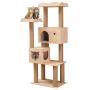 Wooden Cat Tree Condo with Natural Sisal Rope Scratching Post, Activity Tower for Cats Kittens Activity Tower Pet Play House Furniture Indoor