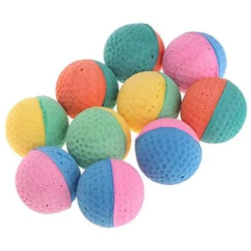 10 pcs Pet Toy Latex Balls Colorful Chew for Dogs Cats Puppy Kitten Soft Elastic