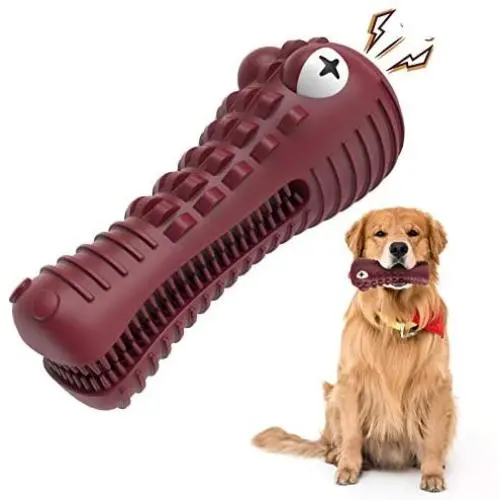 Dog Chew Toys for Aggressive Chewers Dog Toothbrush Toys with Squeaker for Medium/Large Dogs All-Natural Strong Rubber for pet Dental Health Fetch Toy Dog Chew Toys for Aggressive Chewers Dog Toothbrush Toys with Squeaker for Medium/Large Dogs All-Natural Strong Rubber for pet Dental Health Fetch Toy