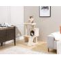 Sanfant New Designed Style Cat Tree with Slide Two Condos Pole Covered Sissal Rope 33 Inch