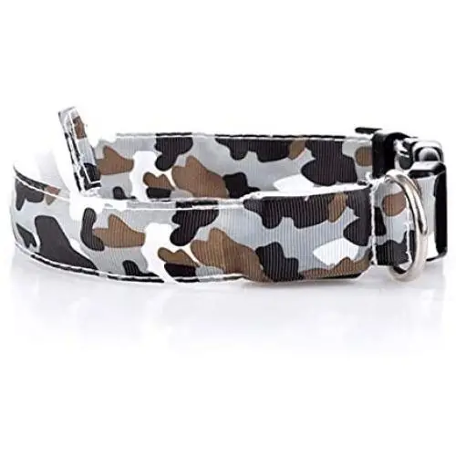 New Tech Junkies Camo LED PET Glow Collar Dog Cat Night Safety Lead Camoflage Adjustable Harness Flash Light Up New Tech Junkies Camo LED PET Glow Collar Dog Cat Night Safety Lead Camoflage Adjustable Harness Flash Light Up
