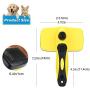 Avont Self Cleaning Slicker Brush for Dogs and Cats, Undercoat Rake Grooming Brush Deshedding Tool Pet Removes Mats, Tangles, and Loose Hair -Yellow