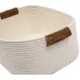 Geyecete Square Dog Toy Basket Storage Cotton Rope Storage Basket Pet/Pet Toy and Accessory Storage Bin Doy Toy Box