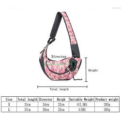 PETEMOO Pet Sling Carrier Bag, Hand-Free Dog Cat Outdoor Travel Shoulder Bag with Adjustable Strap& Zipper