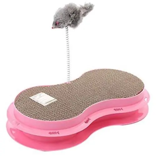 ocijf179 Cat Toy Pet Cat Kitten Track Ball Bell Disc Mouse Doll Spring Plate Interactive Toy - Blue ocijf179 Cat Toy Pet Cat Kitten Track Ball Bell Disc Mouse Doll Spring Plate Interactive Toy - Blue