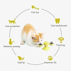 MBTRY Cats Ball Windmill Catnip Toy Interactive Chew Toys for Indoor Cat Turntable Teasing Interactive Toy, Funny Kitten Windmill Ball, Massage Scratching Tickle
