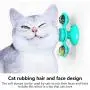 Colorful gourd Windmill cat Toy with cat Turntable Interactive pet Toy Built in LED Ball Rotating cat Toothbrush Turntable Massage scratchingtickle chew Toy Suction Cup Base