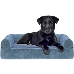 Furhaven Pet - Orthopedic Foam Sofa-Style Traditional Living Room Couch Dog Bed for Dogs and Cats - Multiple Styles, Sizes, and Colors