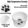 Ceramic Raised Cat Bowls, Elevated Food Bowls or Water Bowls, Cat Food Bowls，Stress Free, Backflow Prevention, Ceramic Cat Water Bowl No-Spill