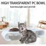 ikjuh Double Dog Cat Bowls Elevated Food Water Feeder Transparent Plastic Bowl with Raised Stand 15 Degree Tilt Design Neck Guard Double Angle Regulation