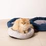 KUAILEYUAN Cat Beds for Indoor Cats or Small Dogs Soft Round Machine Washable Donut Self Warming Cushion