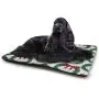 DayDayFun Geometric Pet Mat for Crate Japanese Grid Pattern with Abstract Shapes in Circles Traditional Motifs pet Bed Warmer Grey White