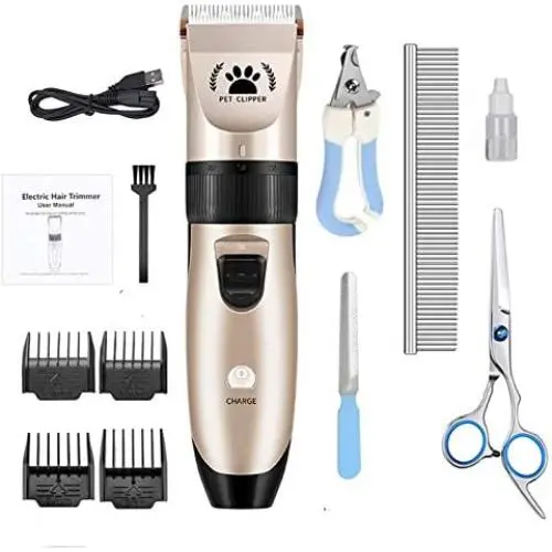 Dog Clippers Shaver Low Noise Pet Rechargeable Cordless Electric Quiet Hair Grooming Professional Trimmer Tool Set with Combs Brush Guides Scissors Nail Kits for Dogs Cats Pets Animals Dog Clippers Shaver Low Noise Pet Rechargeable Cordless Electric Quiet Hair Grooming Professional Trimmer Tool Set with Combs Brush Guides Scissors Nail Kits for Dogs Cats Pets Animals