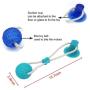 SiNetGuy Multifunction Pet Molar Bite Toy Dog Chew Toys, Self-Playing Rubber Ball Toy with Suction Cup Molar Chew Toy Cleaning Teeth
