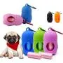 Practical pet dog toilet bag dispenser, garbage trash rack + toilet bag set, pet dog garbage cleaning supplies (Purple)