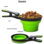 TOP STAR 3 in 1 Pets Silicon Collapsible Measuring Cups,for Pets Dogs,Cats Food Water Scoop,Bag Clip