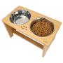 HTB Elevated Dog Bowls,Raised Dog Bowl Stand Feeder with 2 Stainless Steel Bowls,Dog Cat Pet Food Water Bowls