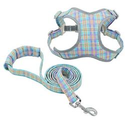 risdoada Front Clip Dog Vest Harness with Leash, Adjustable Reflective Soft No-Pull Puppy Harness, Easy Control Breathable Fabric Pet Harnesses for Small, Medium and Large Dogs