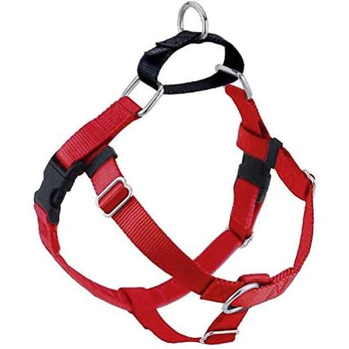 2 Hounds Design Freedom No Pull Dog Harness | Adjustable Gentle Comfortable Control for Easy Dog Walking |for Small Medium and Large Dogs | Made in USA | 1'' LG Red