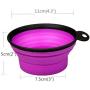 Visky Pet Travel Cup/Bowl Small Animal TPE Bowls Dog Cat Rabbit Collapsible & Portable Bowl With Carabiner-Purple
