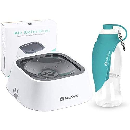 LumoLeaf No-Spill Dog Water Bowl+Dog Water Bottle.