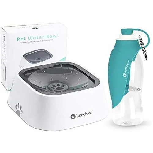 LumoLeaf No-Spill Dog Water Bowl+Dog Water Bottle. LumoLeaf No-Spill Dog Water Bowl+Dog Water Bottle.