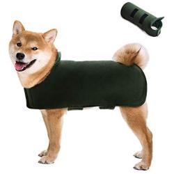 None Brand Super Absorbent Dog Vests for Medium Large Dogs Velcro Adjustable Dog Vest Anxiety Green Dog Bathrobe Towel German Shepard