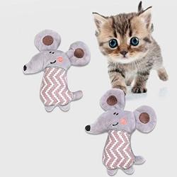 ocijf179 Cat Toy 5Pcs Pet Cat Plush Mouse Rat Doll Catnip Fun Scratch Resistant Bite Chewing Toy - Grey