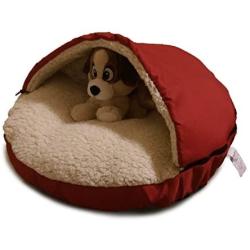 long rich Durable Oxford to Sherpa Pet Cave and Round Pet Bed, 25'', with Removable top and Insert, by Happycare Textiles
