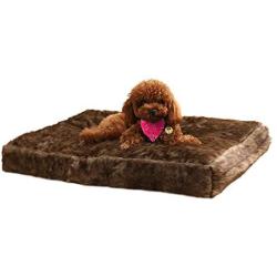 Millie Mats Pet Bed Plush Faux Fur Bed for Small & Medium Size Dog, Puppy or Cat. Use as Crate Bed. Washable Removable Cover for Easy Clean. Soft, Warm & Luxurious for stretchers & Belly Loungers.