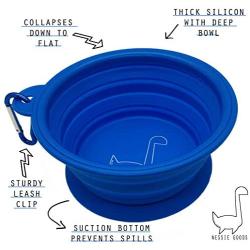 Nessie Goods Travel Pet Bowl, Collapsible Bowl with Suction Cup Bottom