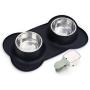 Rolife Dog Bowls 2 Stainless Steel Food Water Feeder Bowls with Non Spill Skid Resistant Silicone Mat + Pet Food Scoop for Pets Puppy Small Medium Dogs Cats
