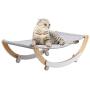 Luxury Cat Hammock, Kitten Sleeping Bed Detachable Wooden Rocking Chair Rolling Cradle Swing Toy for Puppy Sleeping Napping Outdoor Indoor Furniture Sofa Perch, Durable Anti Sway Hanging Cradle Nest